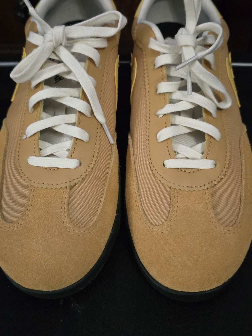 Converse Women's Mustard Suede & Canvas Low-Top Sneakers with White Laces